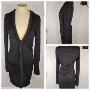 Y-3 Yohji Yamamoto Adidas Long Cardigan Sweater XS Mohair Wool Pockets